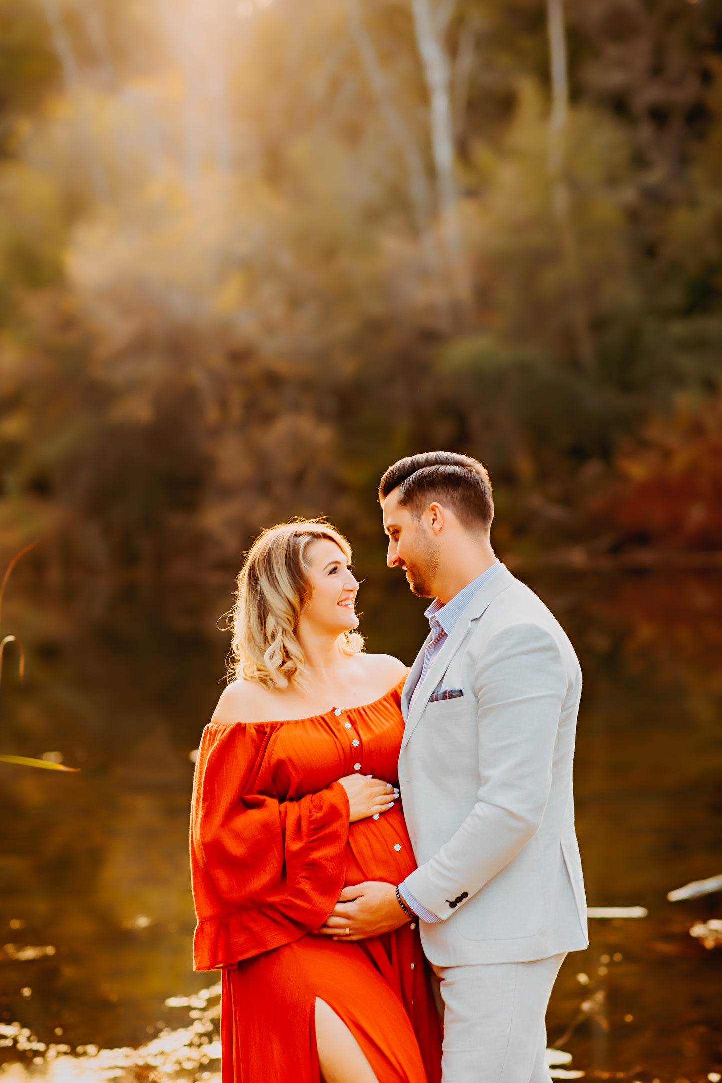 Rust Ruffle Me Open Reclamation Gown - maternity photoshoot dress