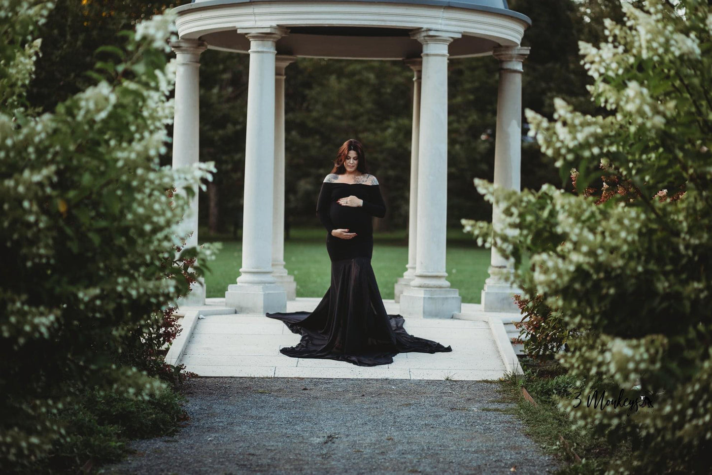 Black Fitted Mermaid Gown - maternity photoshoot dress
