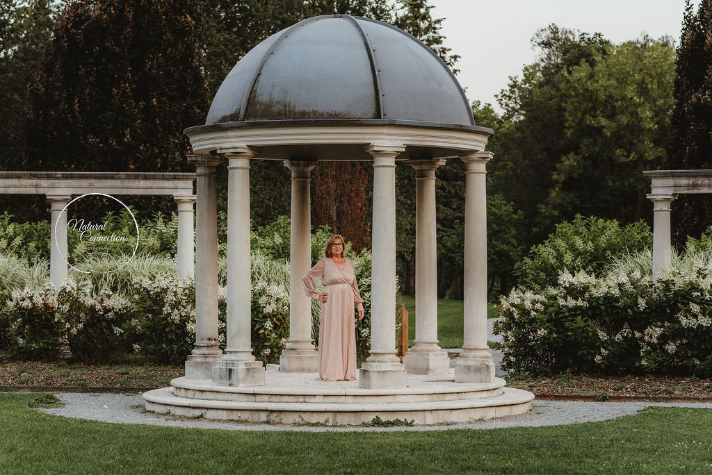 Champagne Sparkle Dress - Large - maternity photoshoot dress