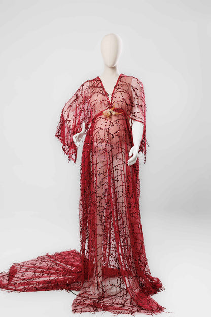 Boho Red Sequin Gown