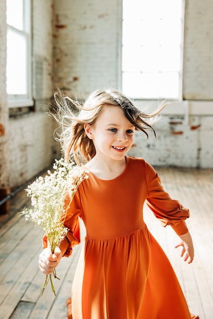 GIRLS - Rust Clara Gown