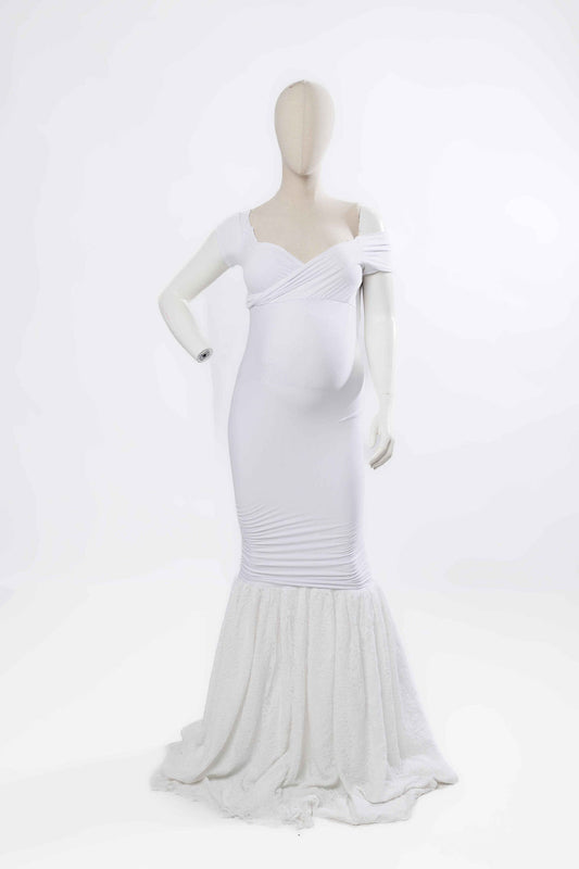 White Lace Mermaid Gown