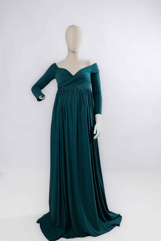 Forest Green Flowy Gown