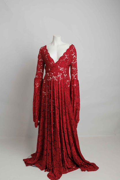 Red Lace Sunflower Dress