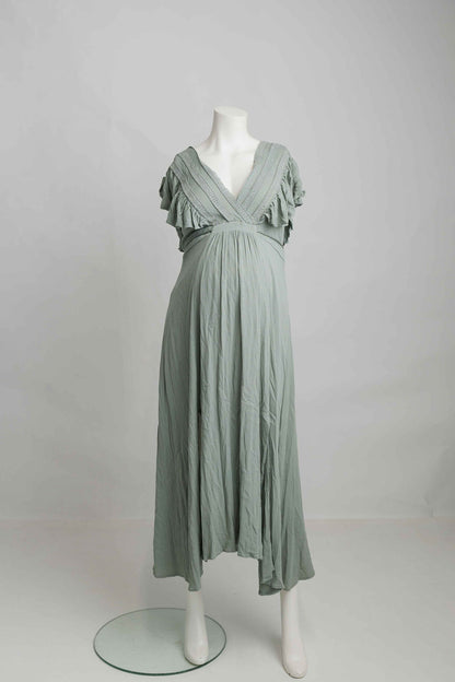 Sage Deep V Maxi Dress - XL