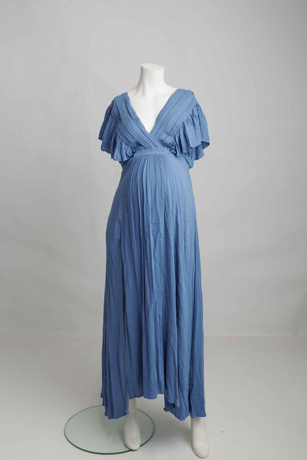 Blue Deep V Maxi Dress - XL