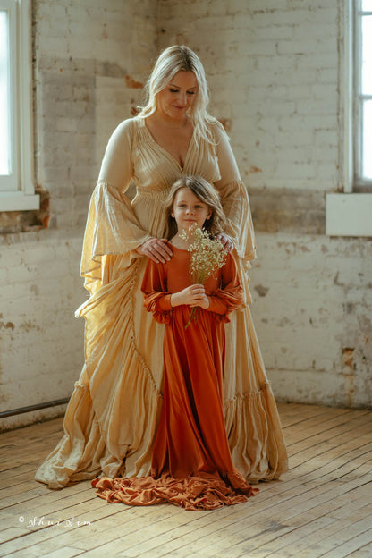 GIRLS - Rust Clara Gown