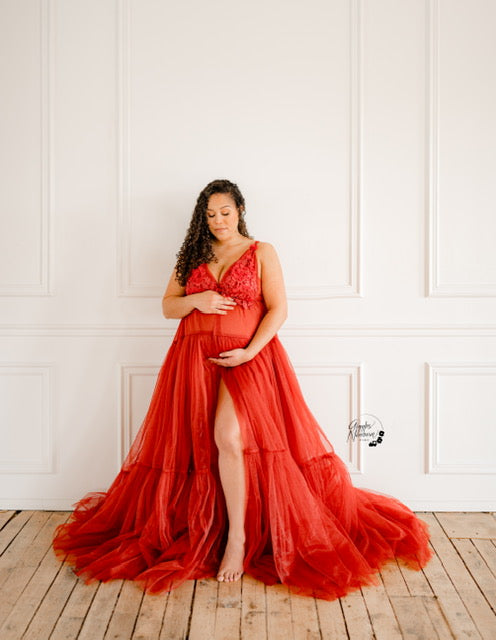 Burgundy Wisteria Gown