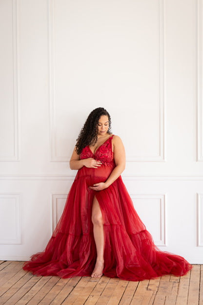 Burgundy Wisteria Gown