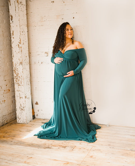 Forrest Green Flowy Darah Dress