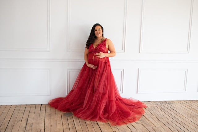 Burgundy Wisteria Gown