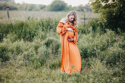 Rust Convertible Gown - maternity photoshoot dress