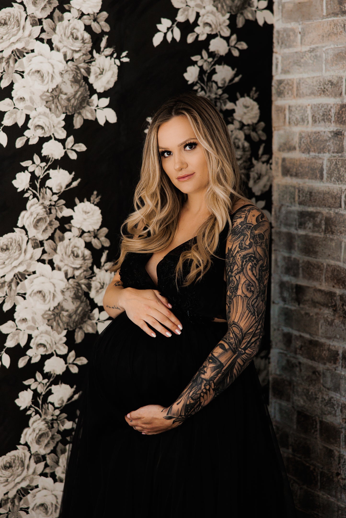 Black Beth Gown - maternity photoshoot dress