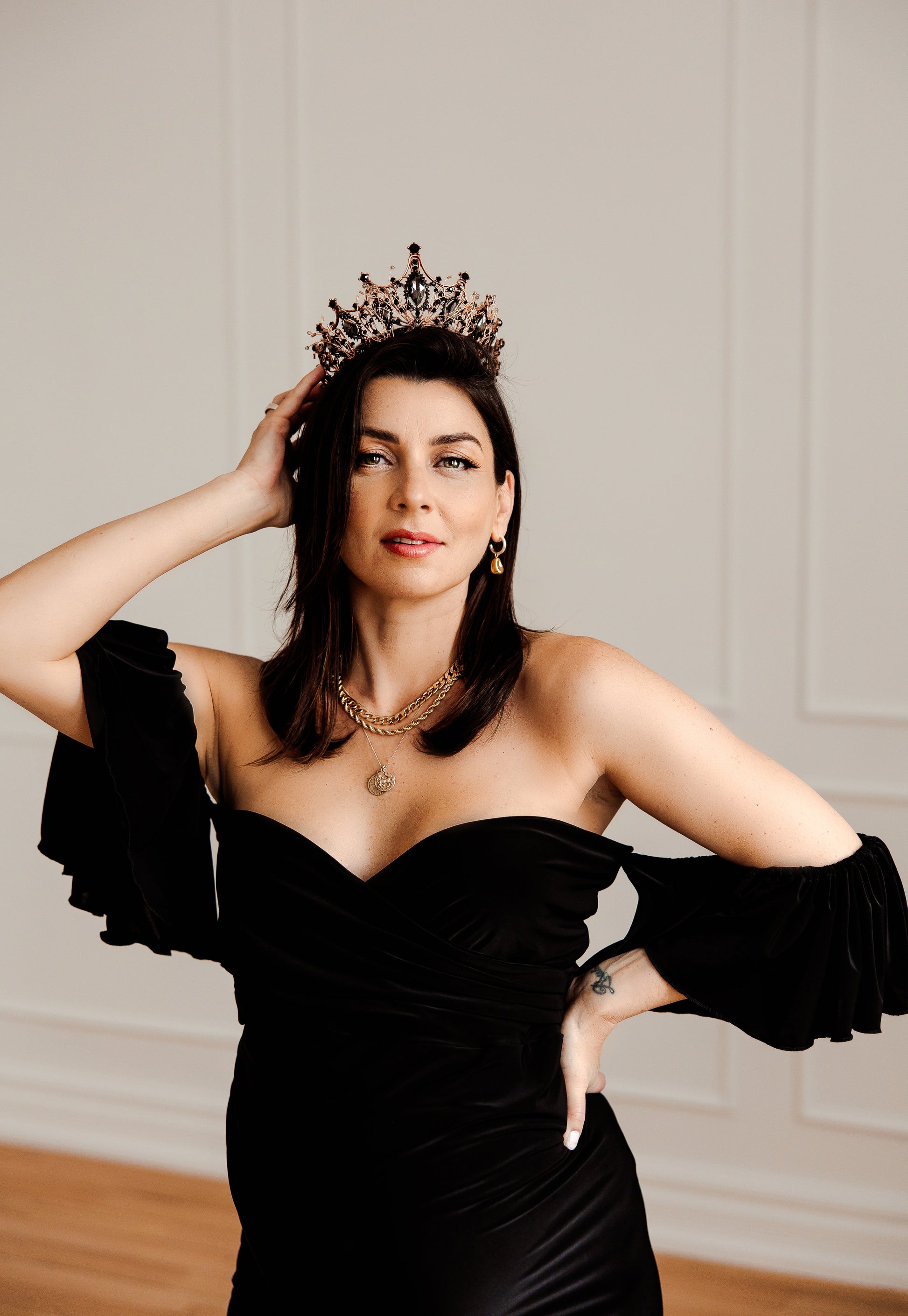 Black Giselle Gown - maternity photoshoot dress
