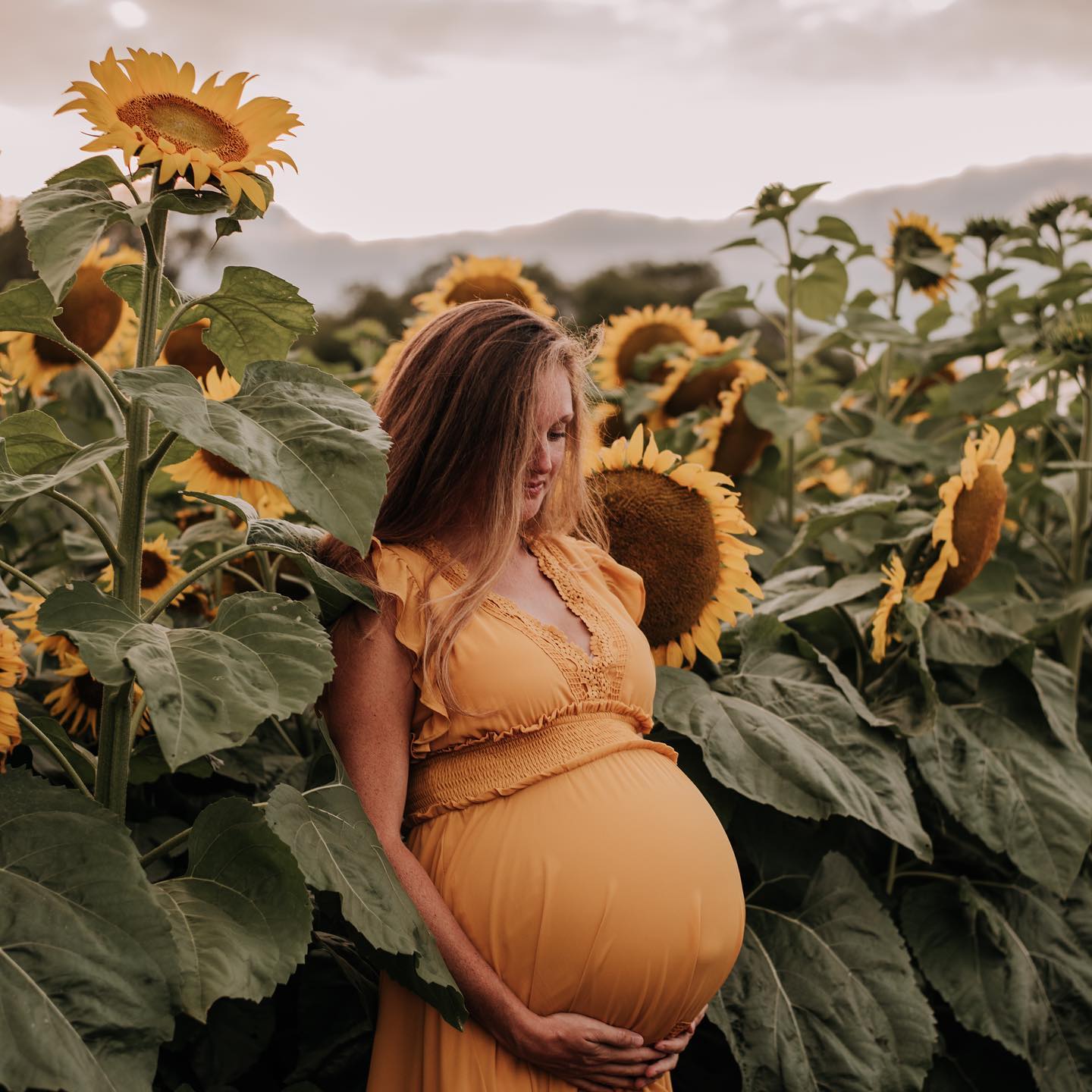 Mustard Ruffle Maxi Dress - XL - 