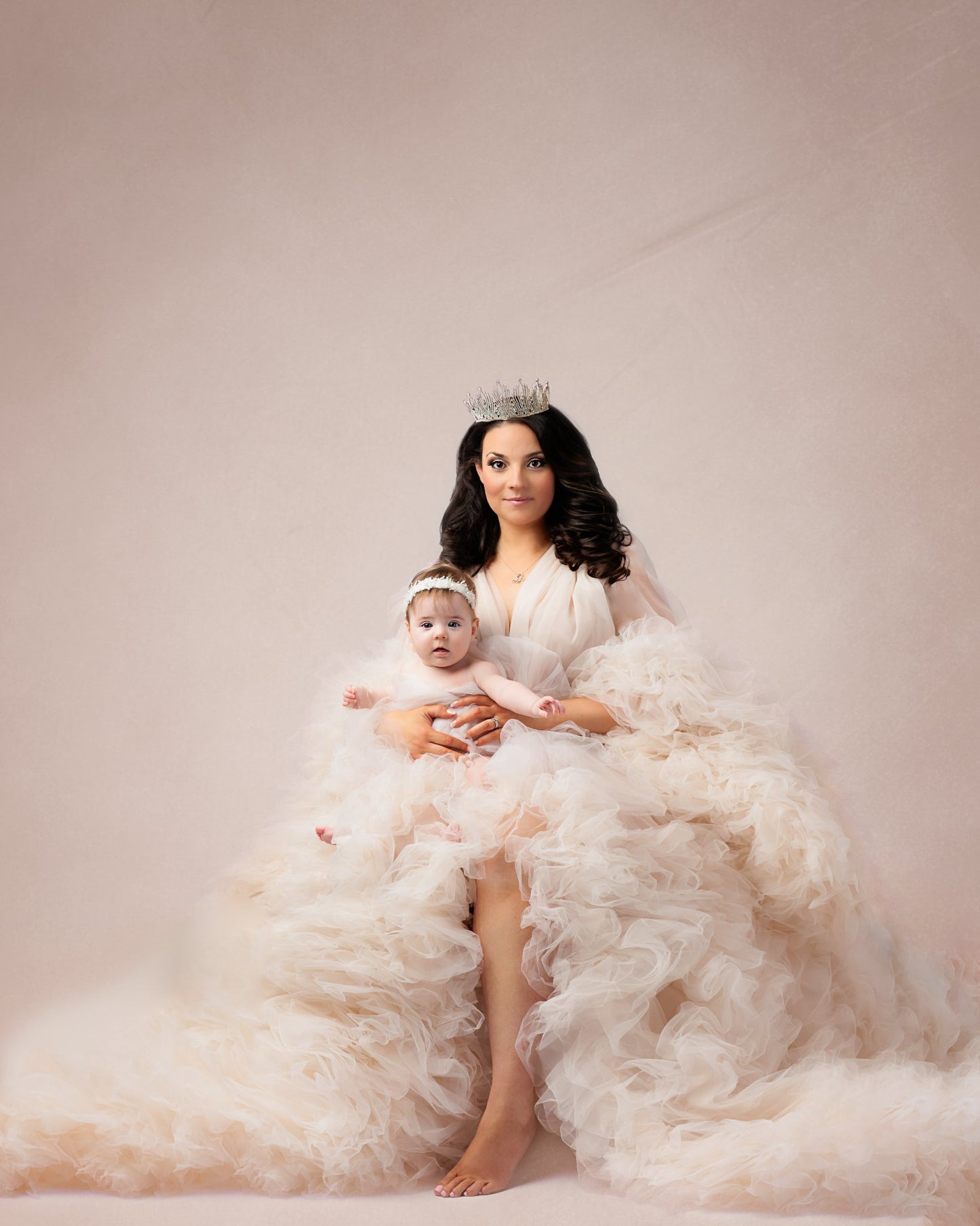 Cream Barbara Gown - maternity photoshoot dress
