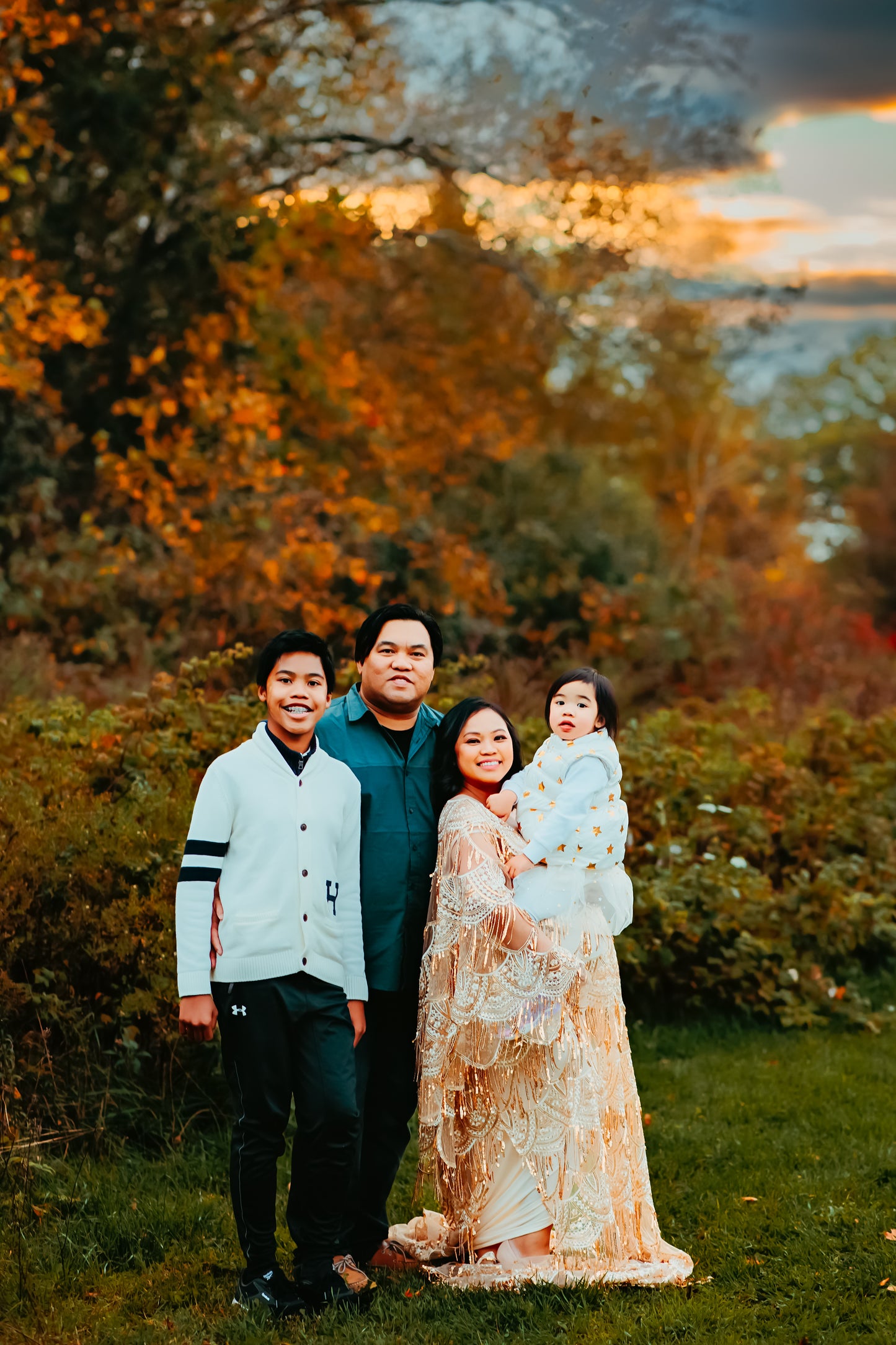Gold Goddess Gatsby Gown - maternity photoshoot dress
