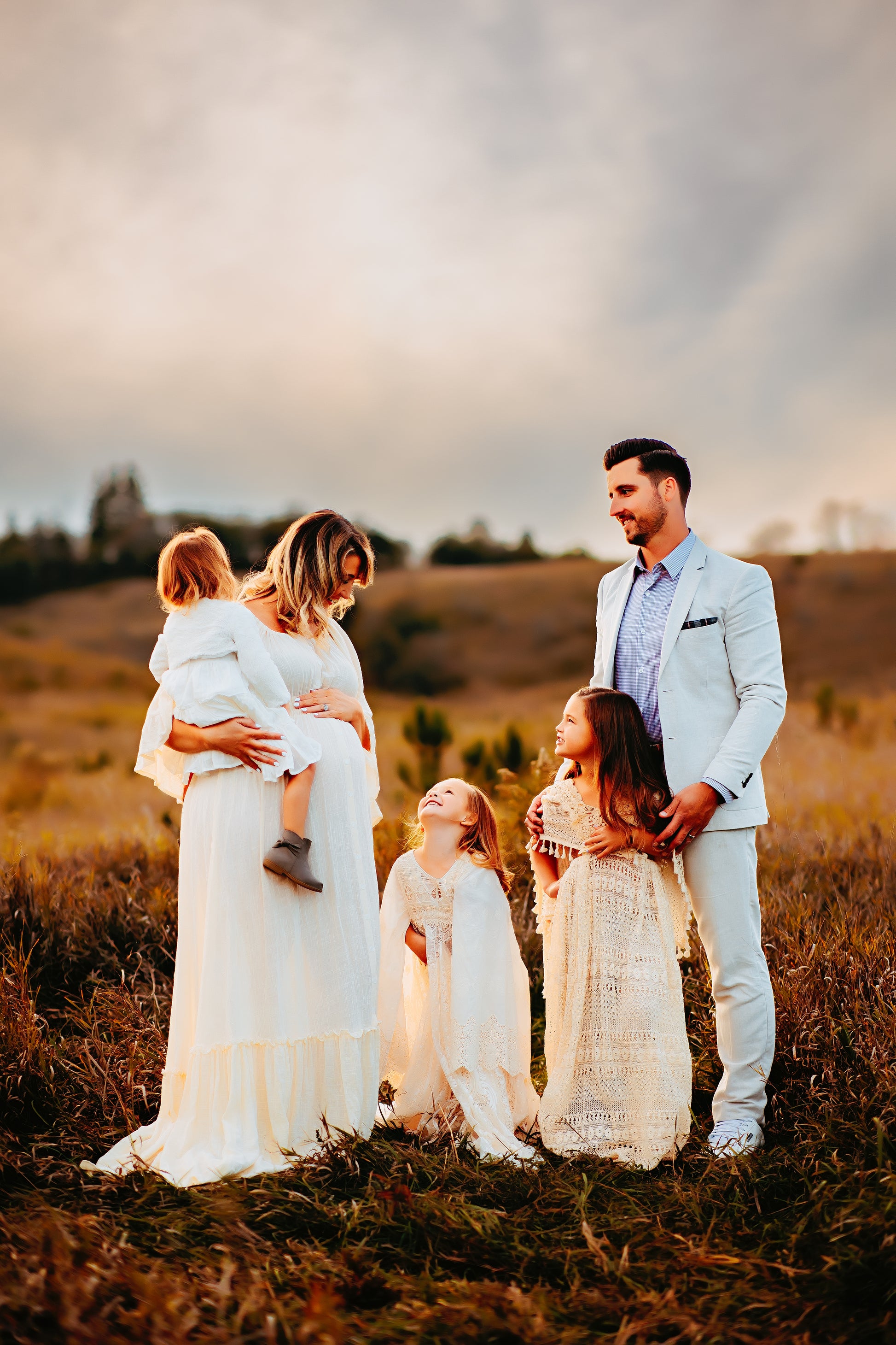 Ivory Ruffle Me Open Reclamation Gown - maternity photoshoot dress