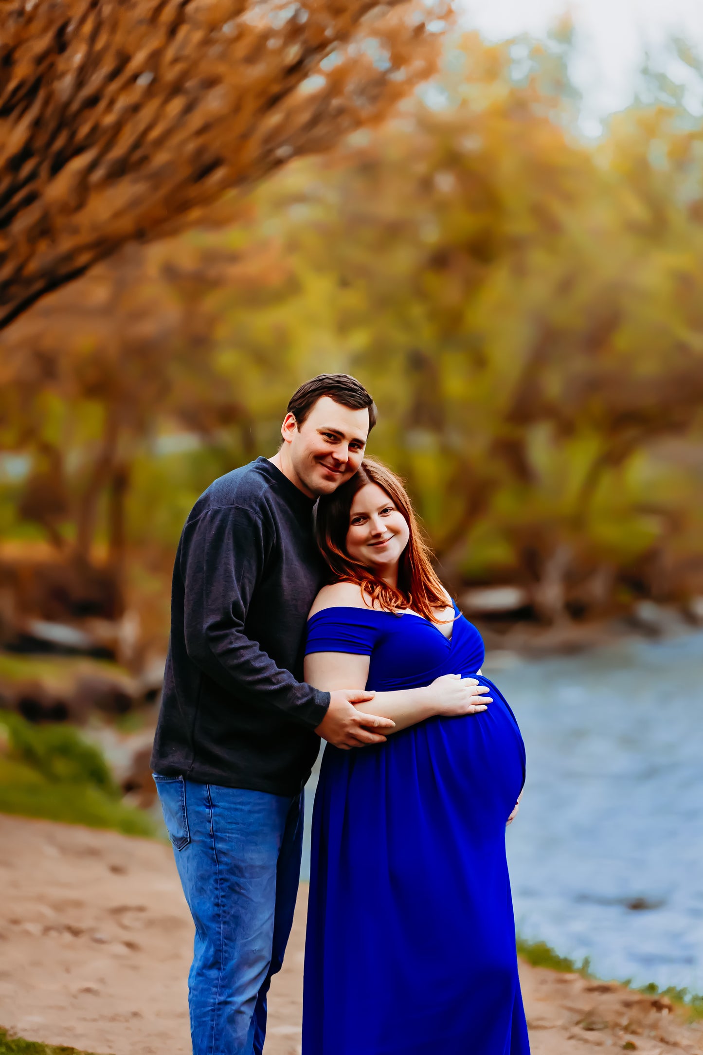 Royal Blue Two Piece Bodysuit and Flowy Skirt - 