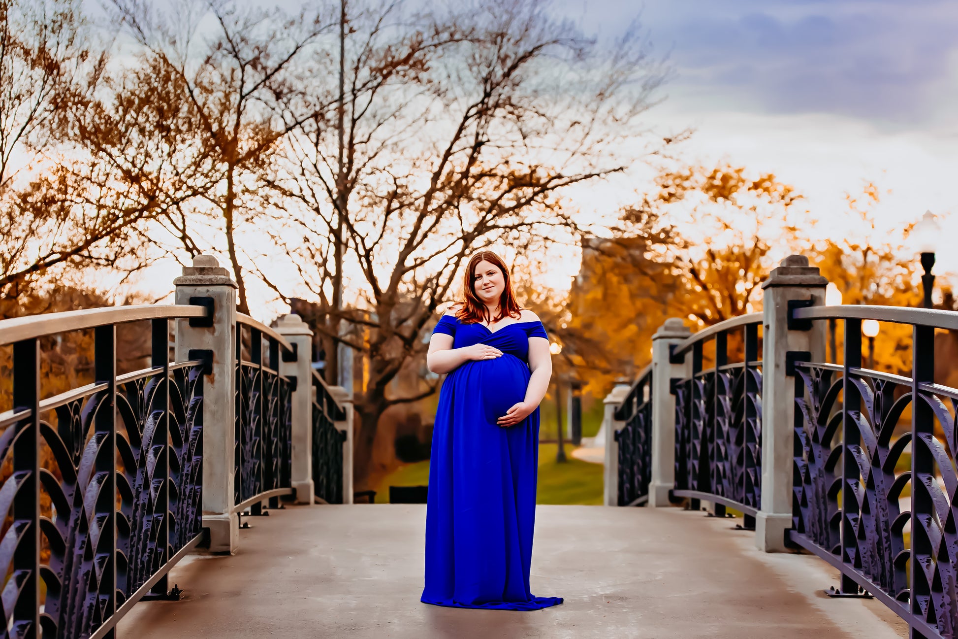 Royal Blue Two Piece Bodysuit and Flowy Skirt - 