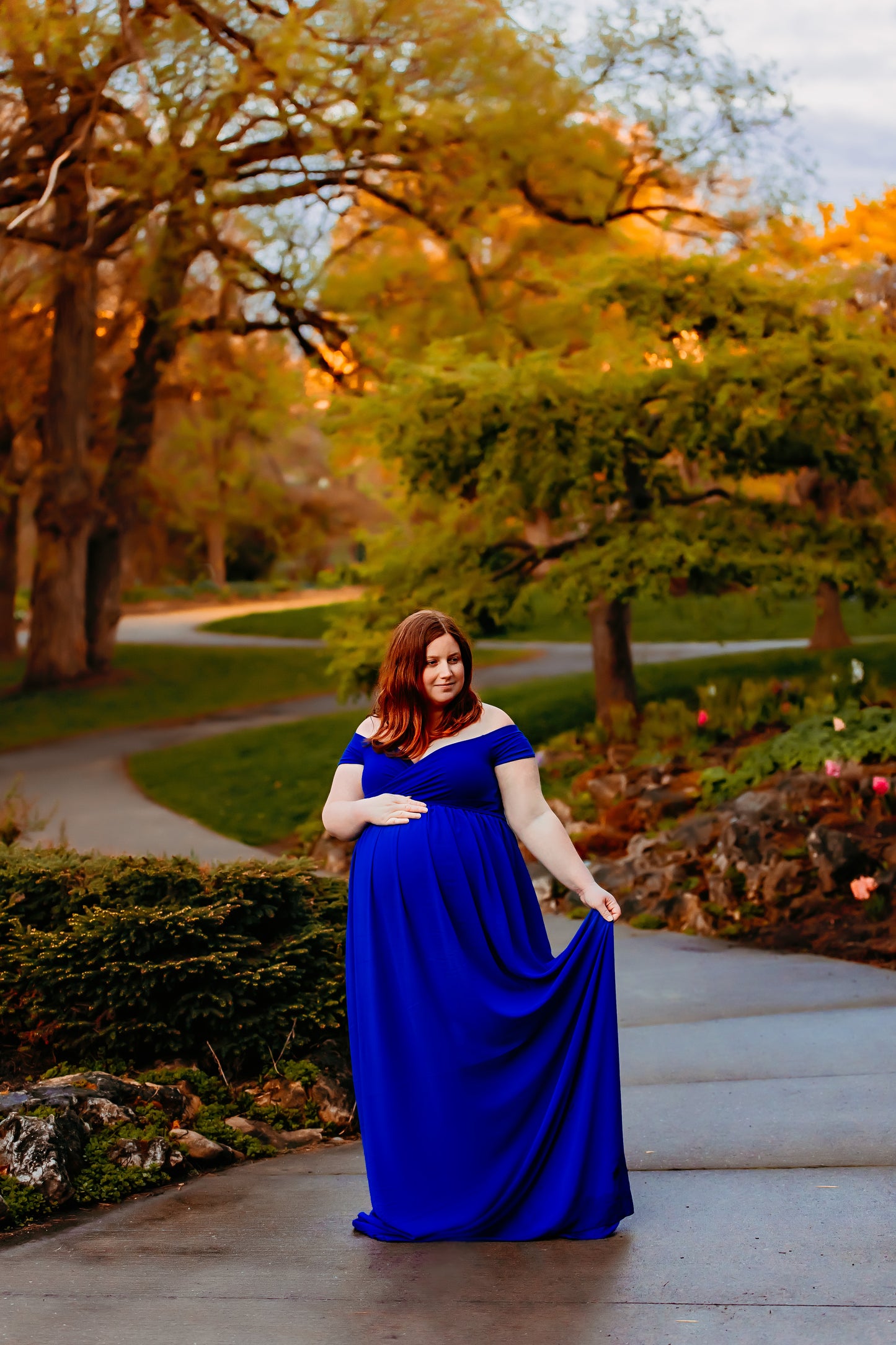 Royal Blue Two Piece Bodysuit and Flowy Skirt - 