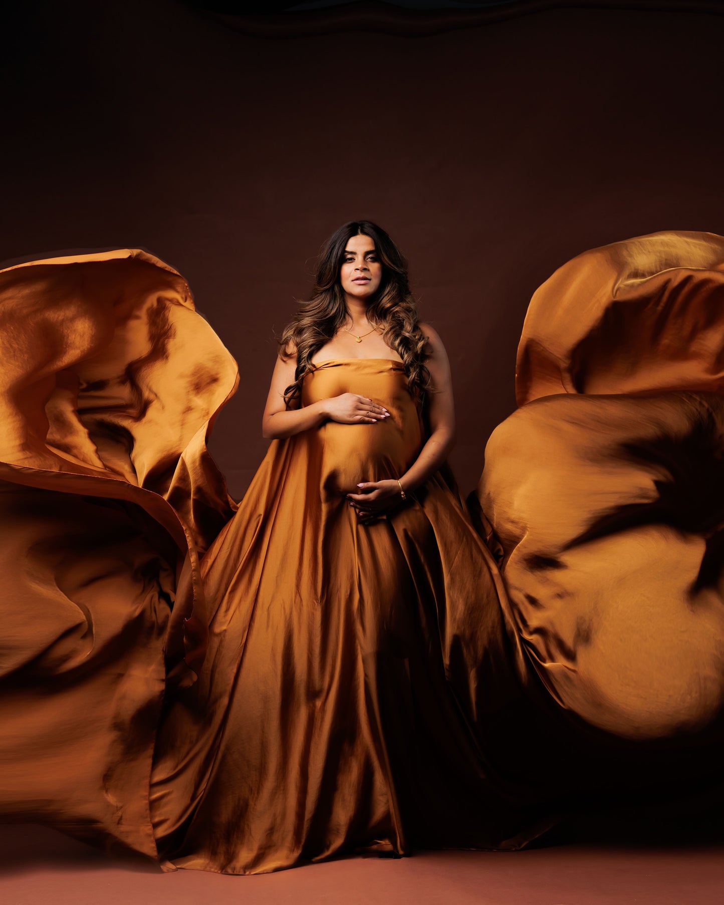 Copper Silky Chiffon Fabric
