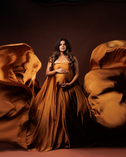 Copper Silky Chiffon Fabric