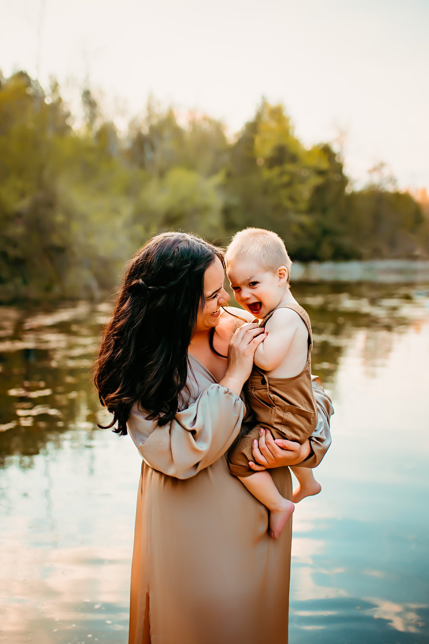 Champagne Convertible Gown - maternity photoshoot dress
