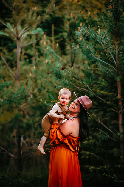 Rust Convertible Gown - maternity photoshoot dress