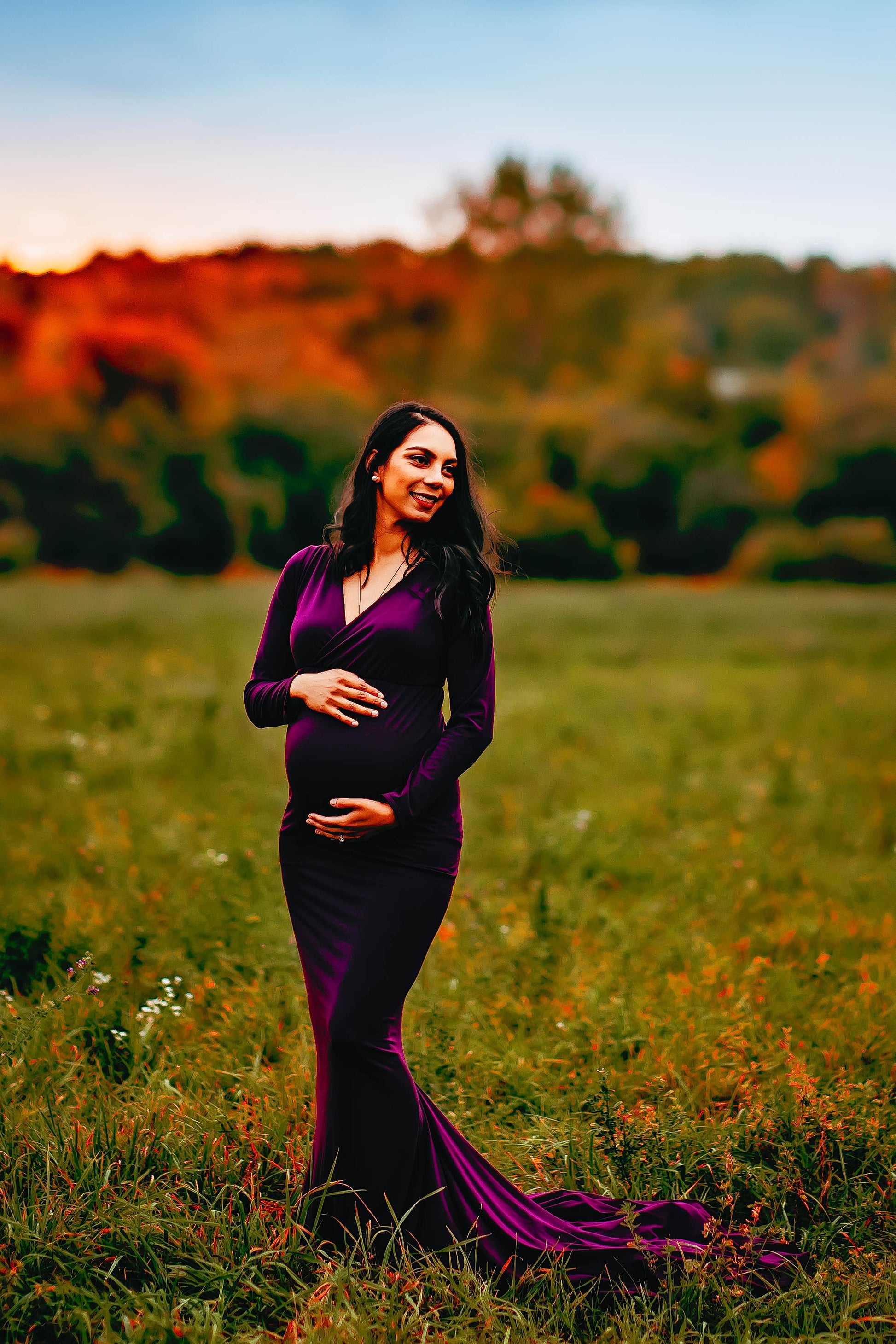 Plum Purple Fitted Gown - 