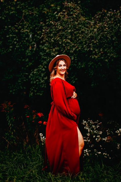 Camel Boho Hat - maternity photoshoot dress