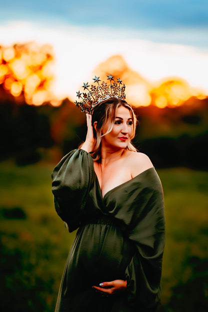 Gold Crown - maternity photoshoot dress