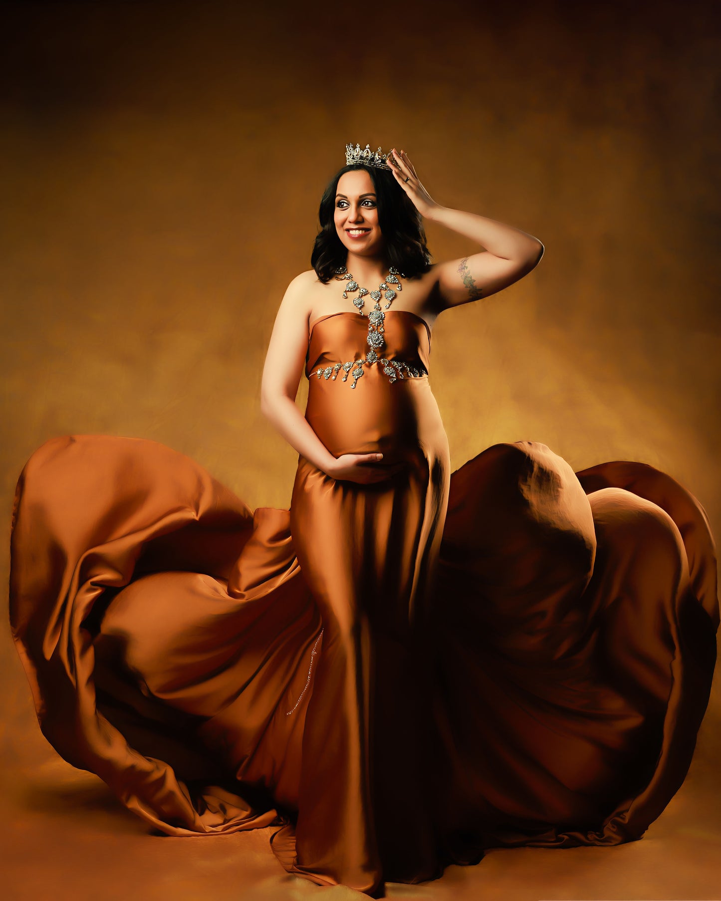 Copper Silky Chiffon Fabric