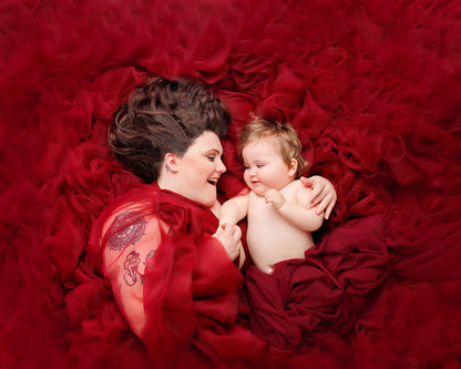 Burgundy Barbara Gown - maternity photoshoot dress