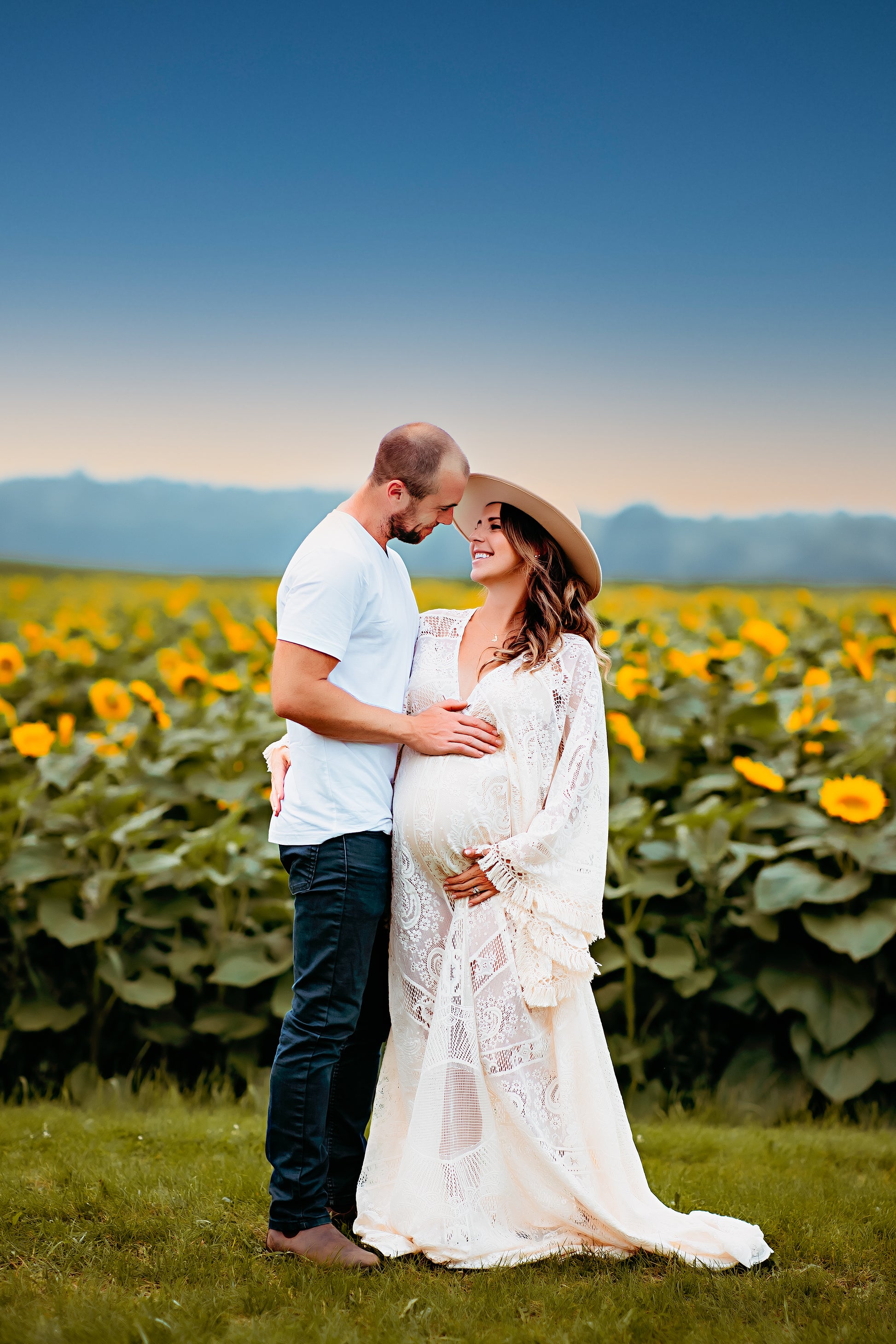 Boho Lace Maternity Gown with Tassels - maternity photoshoot dress