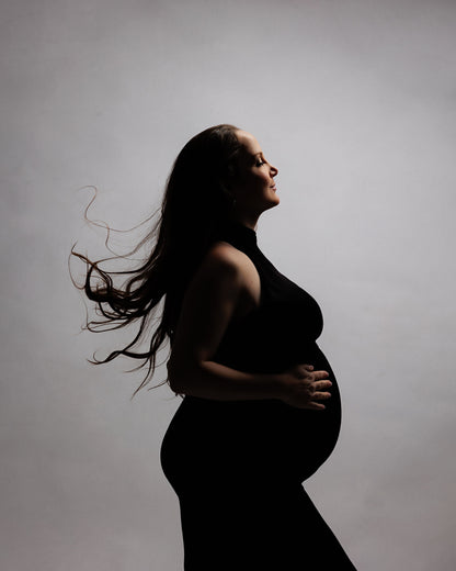 Black Ruellia Maternity Dress
