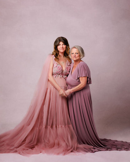 Dusty Pink Wisteria Gown - maternity photoshoot dress