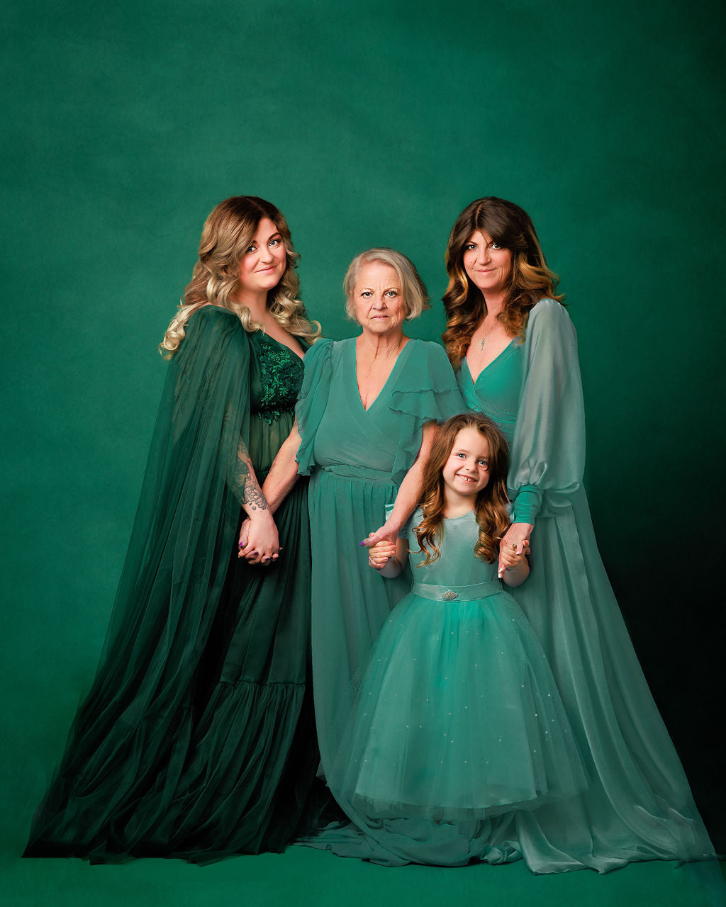Emerald Wisteria Gown - maternity photoshoot dress