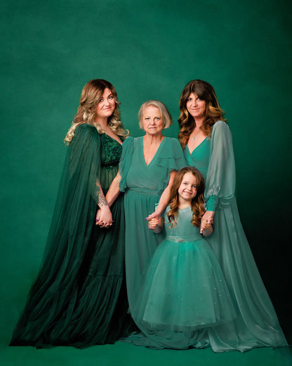 Emerald Wisteria Gown - maternity photoshoot dress
