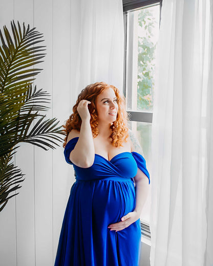 Royal Blue Adeline Gown - maternity photoshoot dress