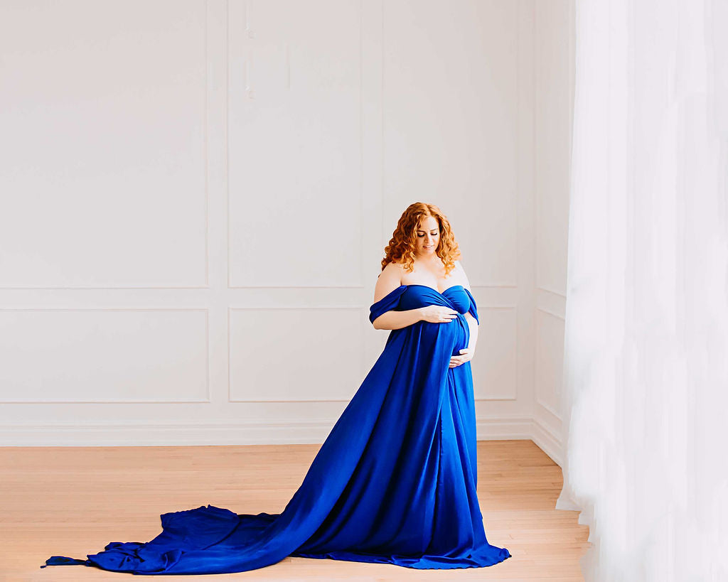 Royal Blue Adeline Gown - maternity photoshoot dress