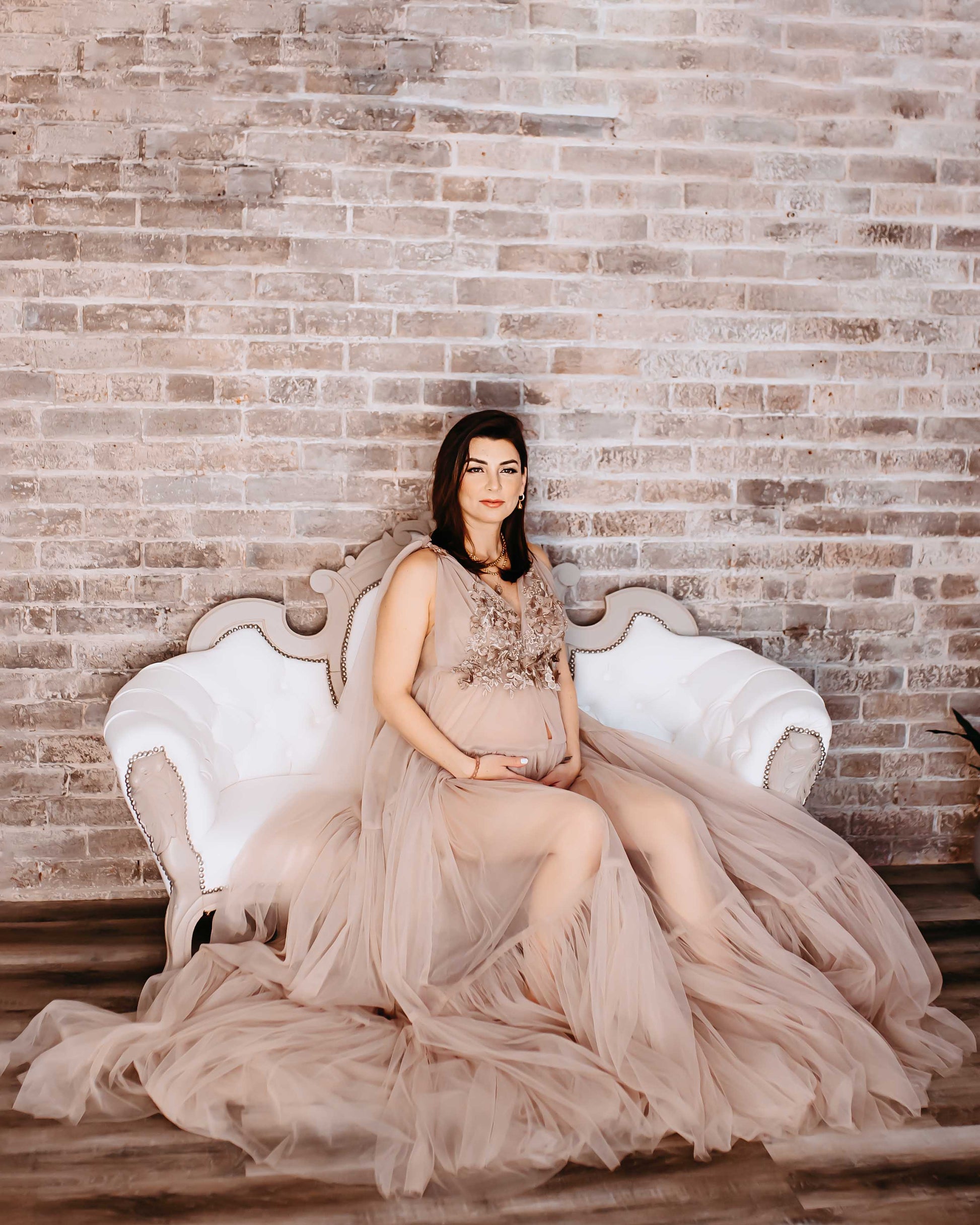 Cappuccino Wisteria Gown - maternity photoshoot dress