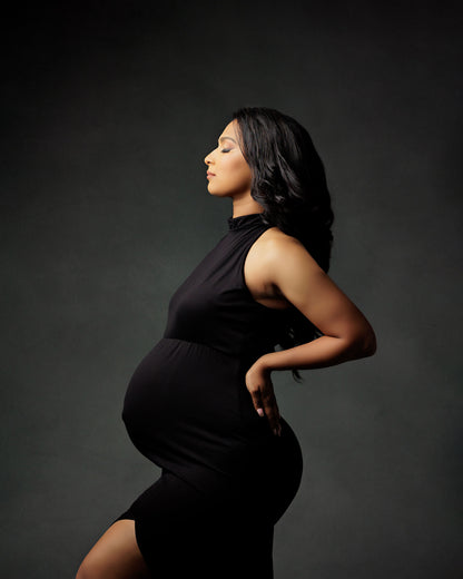 Black Ruellia Maternity Dress