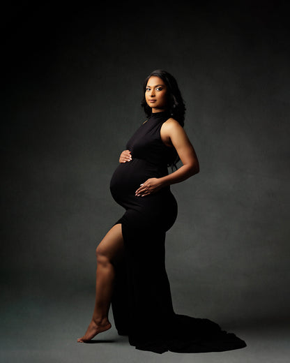 Black Ruellia Maternity Dress