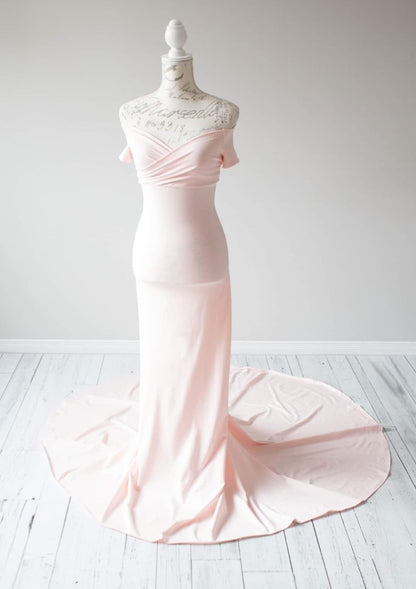 Soft Pink Fitted Gown - 