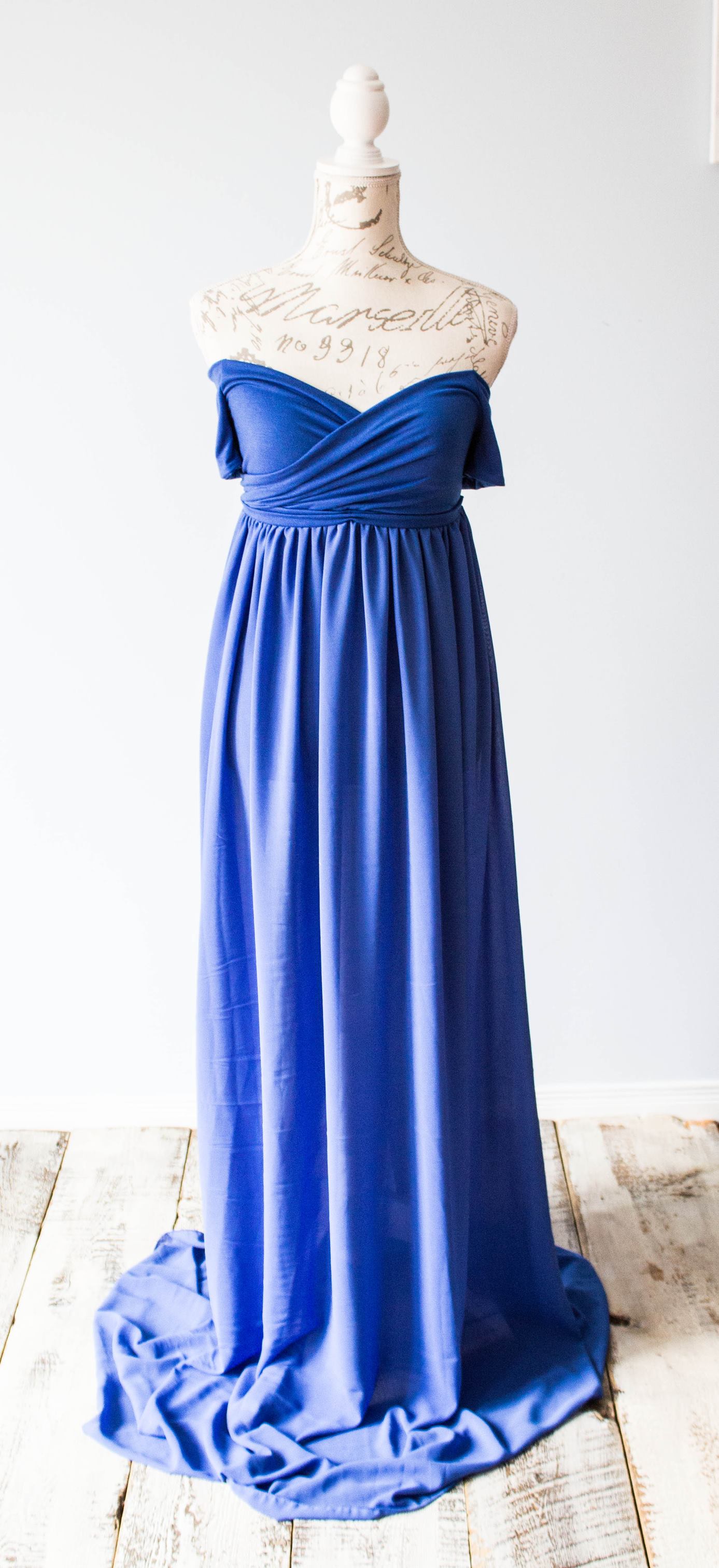 Royal Blue Two Piece Bodysuit and Flowy Skirt - 