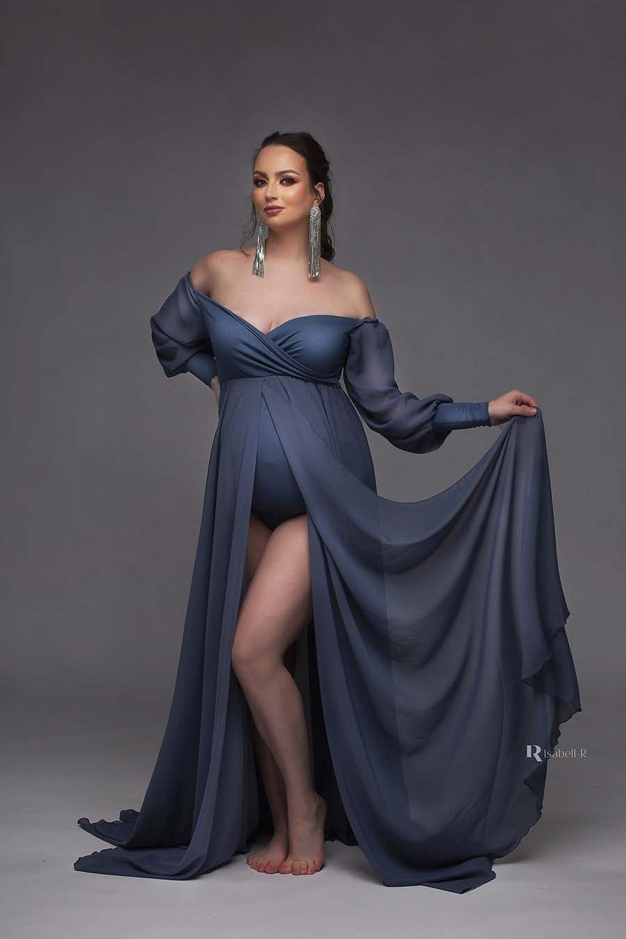 Mauve Pink Amsonia Gown - maternity photoshoot dress