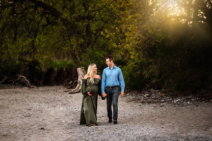 Hunter Green Convertible Gown - maternity photoshoot dress