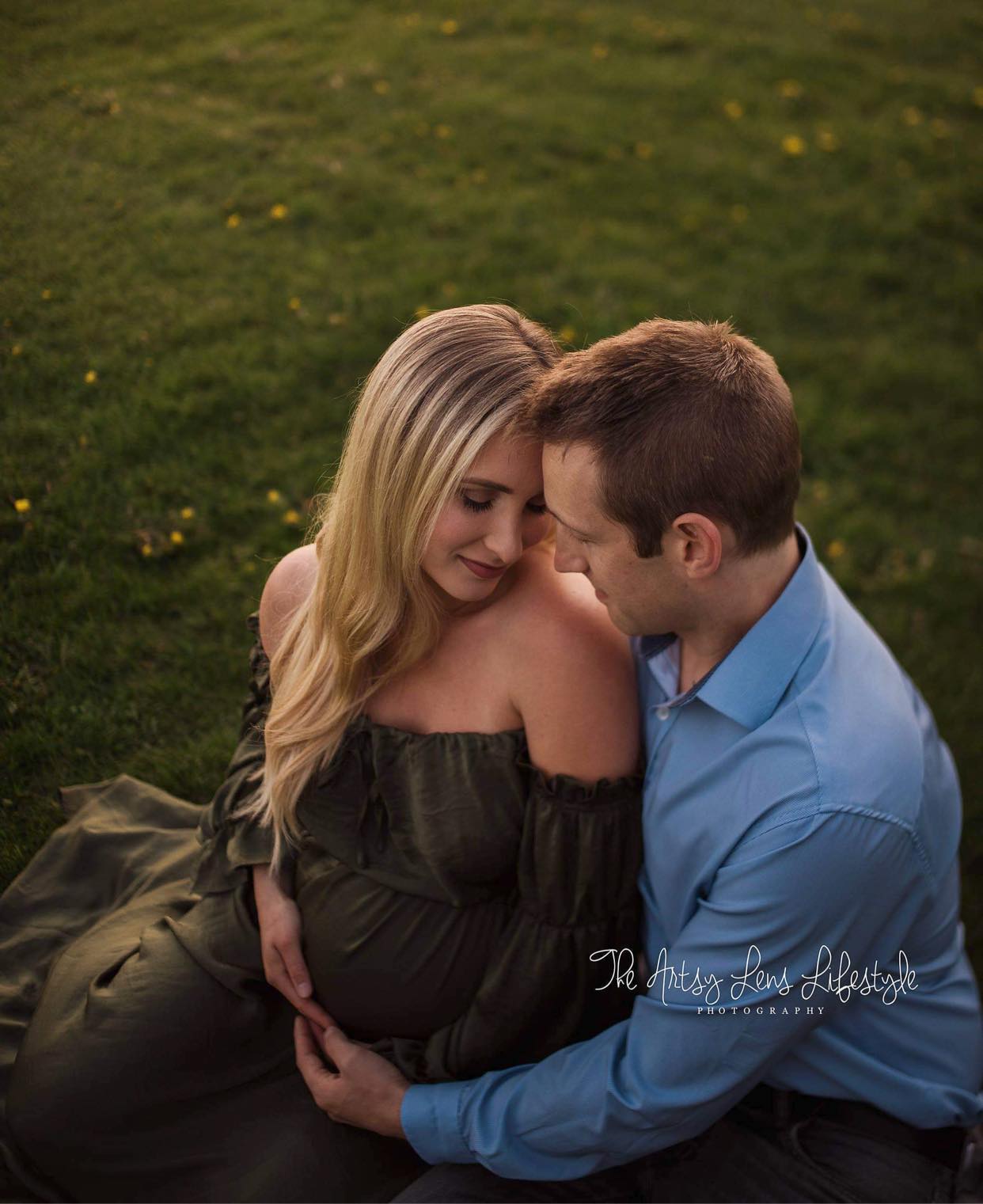 Hunter Green Convertible Gown - maternity photoshoot dress