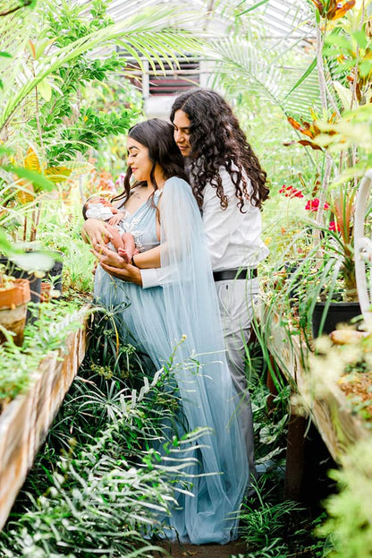 Baby Blue Beth Gown - maternity photoshoot dress
